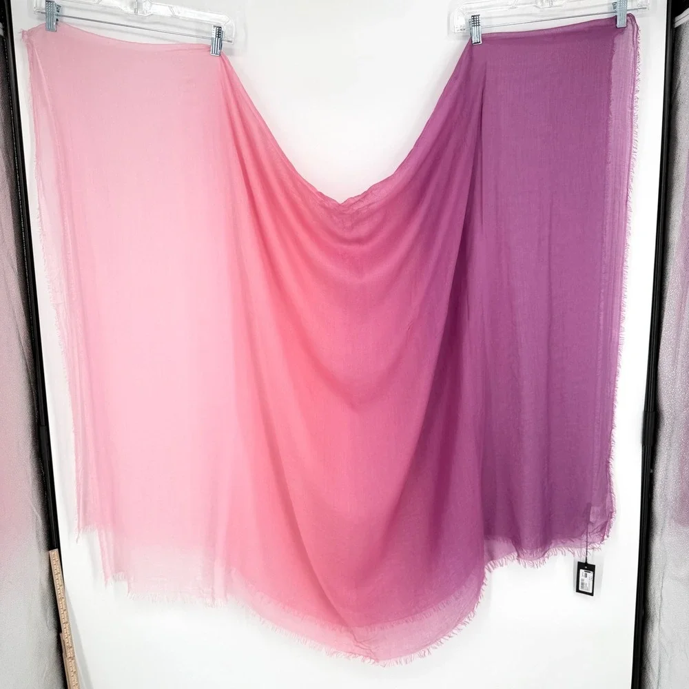 NWT‎ Faliero Sarti Modal Silk Blend Stole Ginevra Scarf Purple Pink Ombre Soft